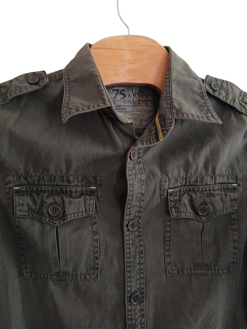 Authentic Apparel Group U.S. Army Olive Green Field Shirt Jacket Mens Medium